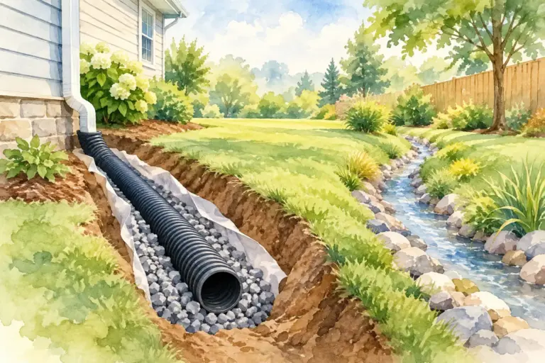Drain and Ditch Installation for a Drier Yard
